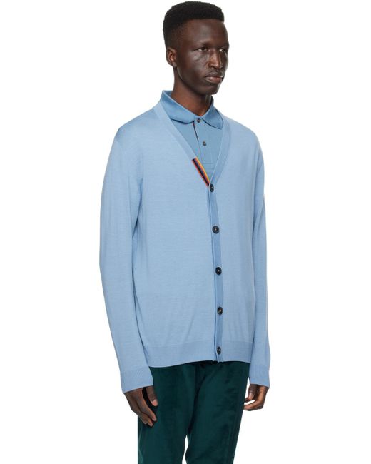 Paul Smith Blue Striped Cardigan for men