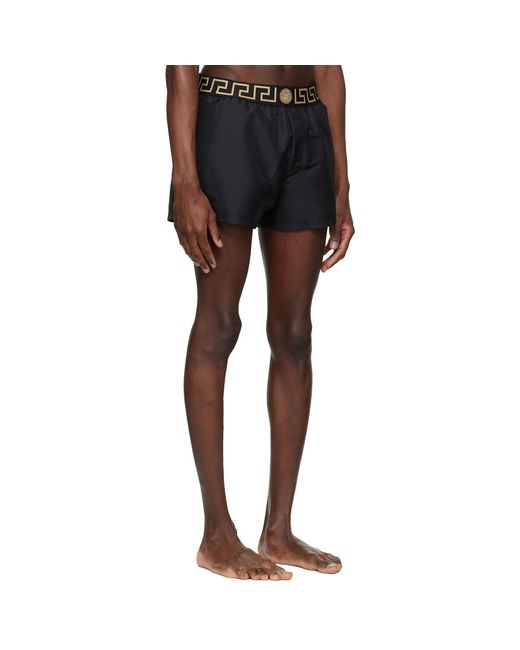 Versace Blue Greca Swim Shorts for men