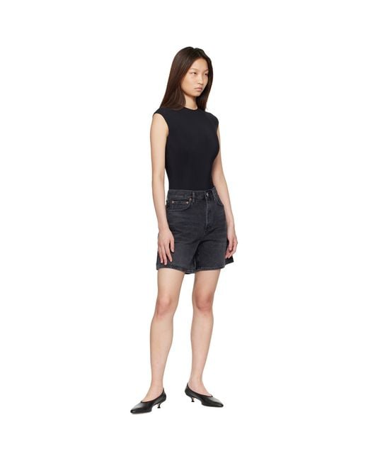 Agolde Black Agata Bodysuit