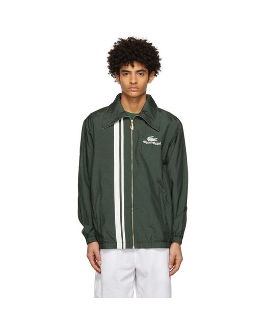 Lacoste Green Ricky Regal Edition Contrast Bands Zip Jacket for men