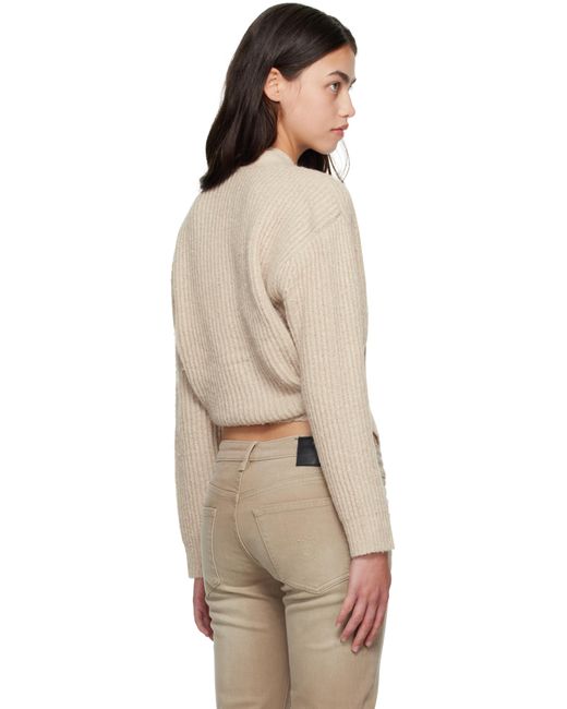 R13 ベージュ Split Hem リブ カーディガン Natural