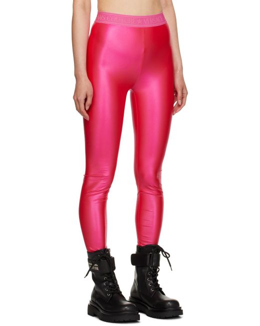 Versace Red Pink Elasticized leggings