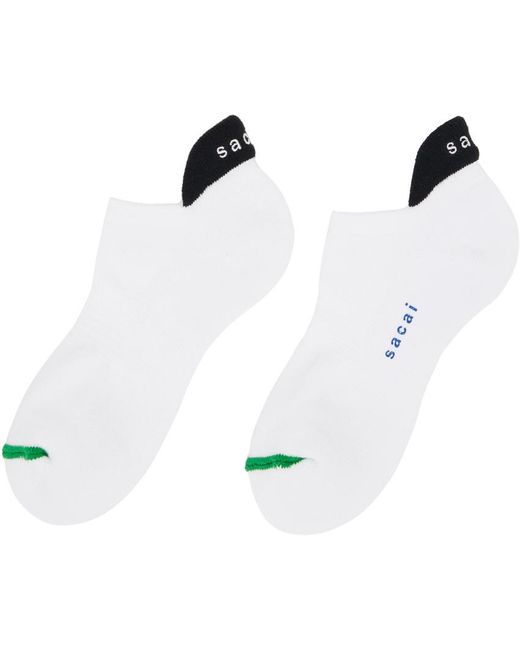 Sacai White Footies Socks for men