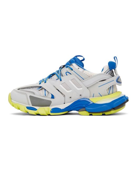 Balenciaga Grey And Blue Track Sneakers in Gray for Men - Lyst