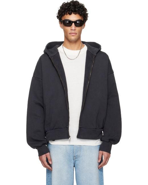 Fear Of God Blue Holiday Embroidered Classic Full Zip Hoodie for men