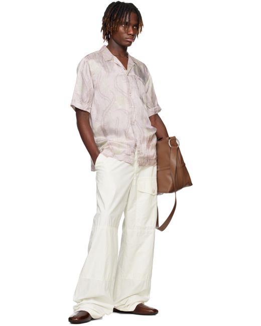 Dries Van Noten Natural Cotton Drawstring Cargo Pants for men