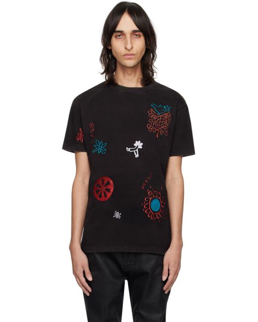 ANDERSSON BELL Black March Embroidery T-shirt for men