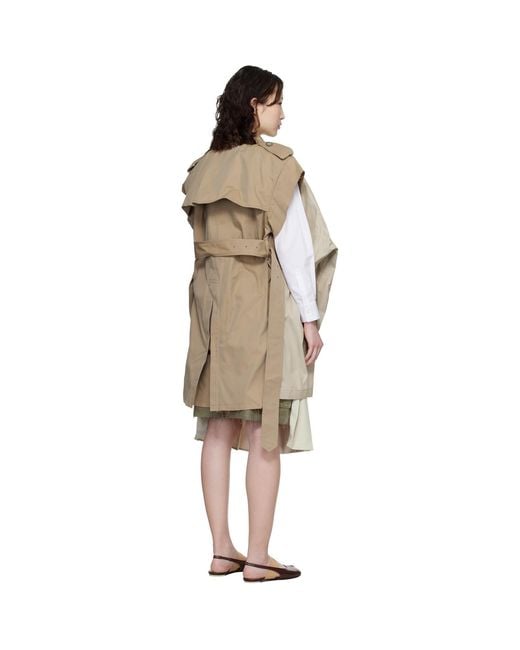 Maison Mihara Yasuhiro Black Vest Combined Balmacaan Trench Coat
