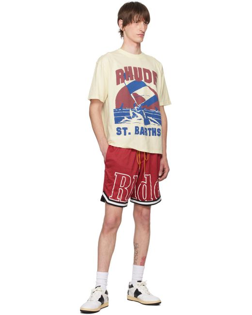 Rhude Red Off-white Windsurf T-shirt for men