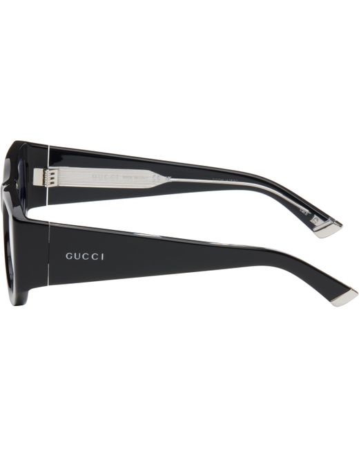 Gucci Black Rectangular-Frame Glasses for men