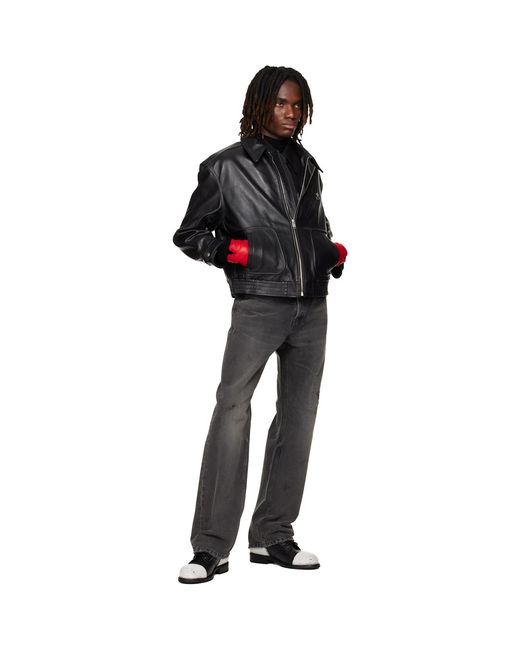 Enfants Riches Deprimes Black 'Combattimento' Leather Jacket for men