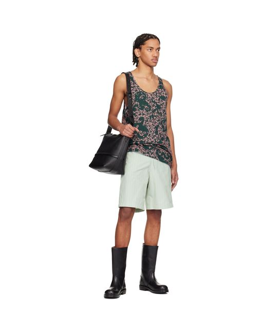 Dries Van Noten Black Floral Tank Top for men