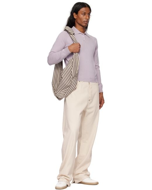 SC103 Metallic Taupe & Off- Cocoon Sac Tote for men