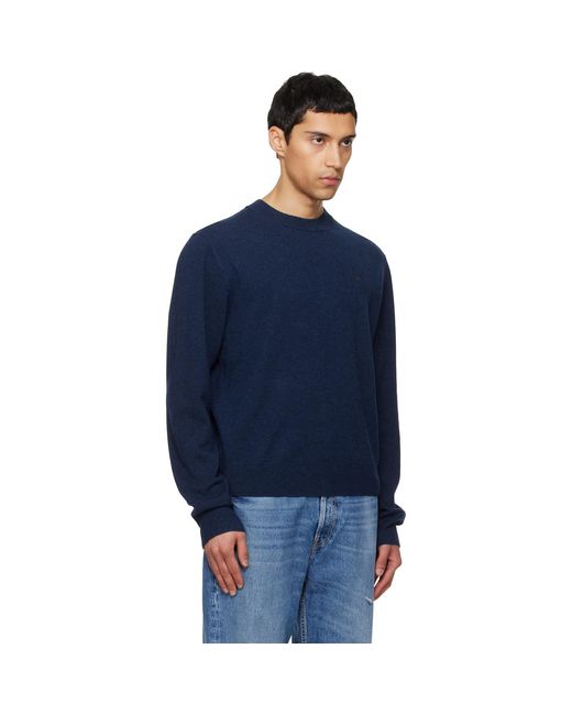 Acne Blue Logo Patch Sweater for men
