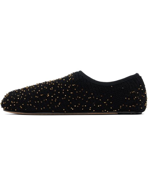 Gabriela Hearst Black Aris Knit Ballerina Flats