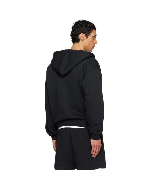 Skims Black Fleece Lounge Relaxed Zip Up Hoodie for men