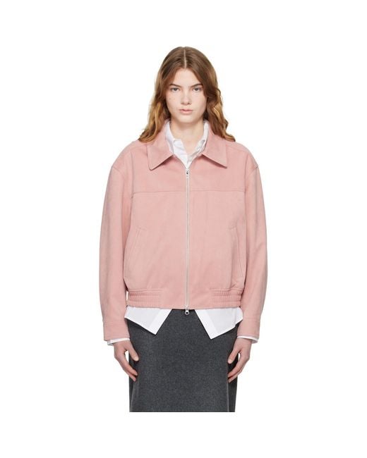 DUNST Orange Collared Faux-Suede Jacket