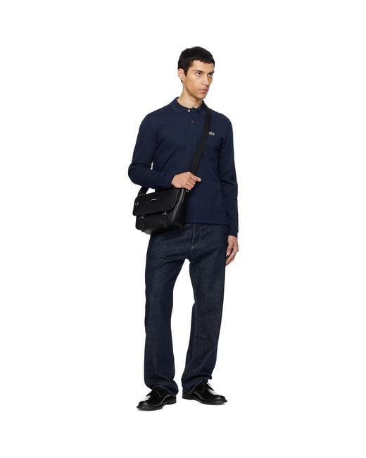 Lacoste Blue Classic Fit Long Sleeve L.12.12 Polo for men