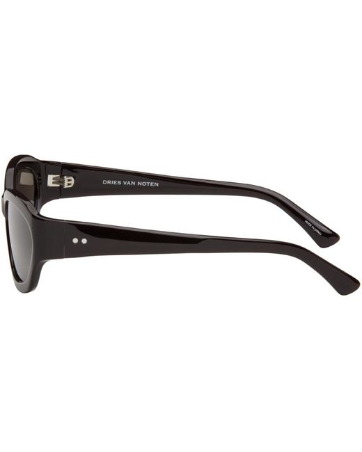 Dries Van Noten Black Brown Linda Farrow Edition goggle Sunglasses for men