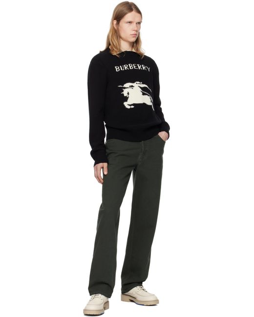 Burberry Black Ekd Wool Cashmere Sweater for men