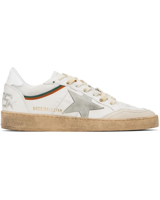 メンズ Golden Goose Deluxe Brand ホワイト＆ベージュ Ball Star スニーカー Black