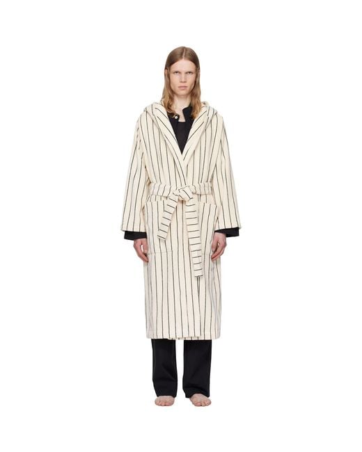 Tekla Black Off- & Terry Hooded Bathrobe for men