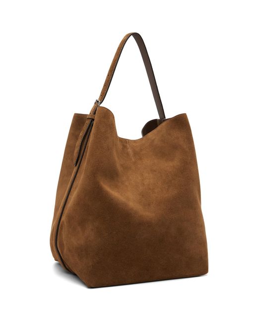 Totême Brown Belted Suede Tote