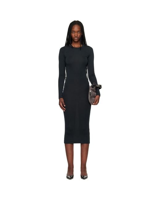 Fear Of God Black Fitted Long Sleeve Maxi Dress