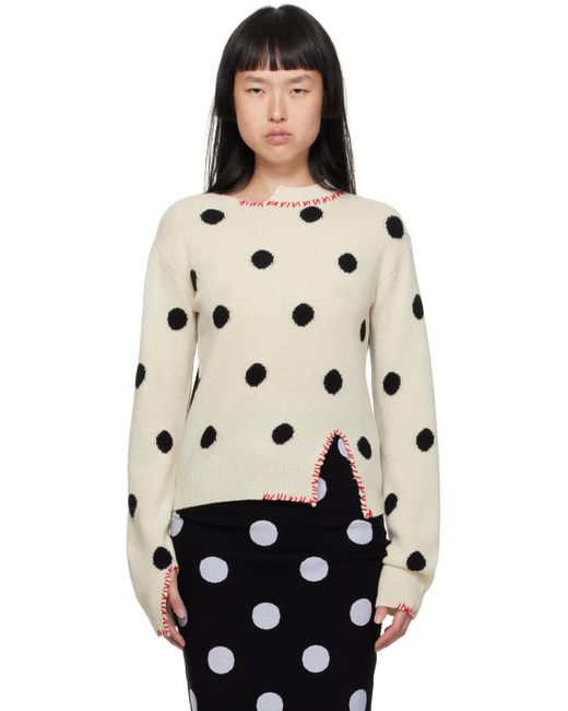 Marni Black Off-white Polka Dot Sweater