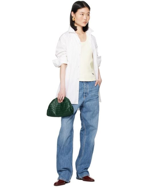 Débardeur blanc cassé en jersey côtelé Bottega Veneta en coloris Multicolor