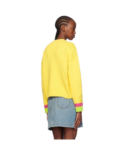 Moschino Orange Yellow Intarsia Sweater
