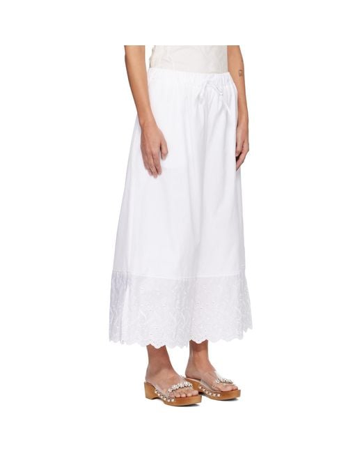 Simone Rocha White Cropped Trim Easy Trousers