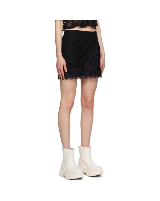 MSGM Black Scalloped Miniskirt