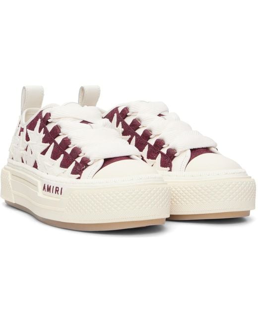 Amiri Black Burgundy Ma Quad Stars Court Low Sneakers