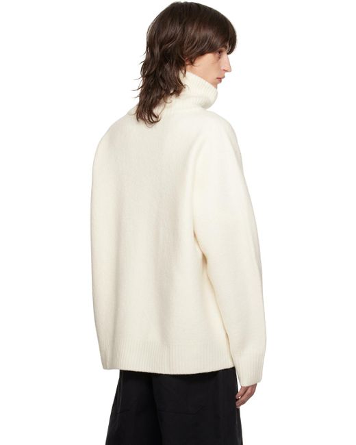 Studio Nicholson Off Boiled Wool Sweater in Black for Men Lyst UK