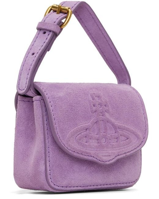 Vivienne Westwood Purple Suede Mini Linda Bag