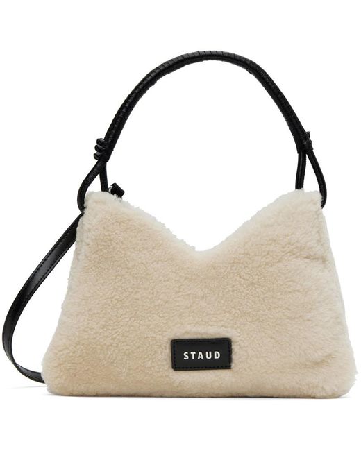 Staud Natural Off-white Valerie Shearling Shoulder Bag