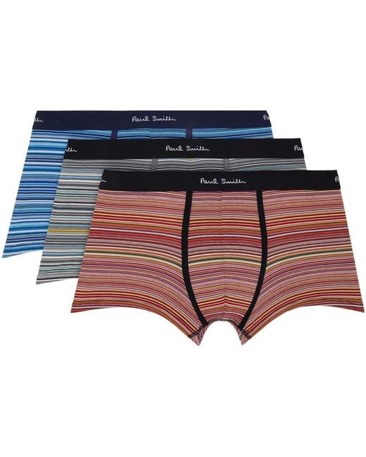 Paul Smith Three-pack Multicolor 'signature Stripe' Boxers for men
