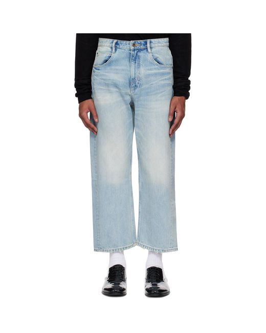 Fax Copy Express Blue Low-rise Loose-fit Jeans for men