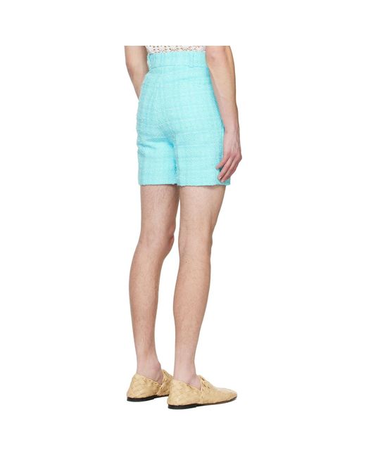 young n sang Blue Sequinned Shorts for men