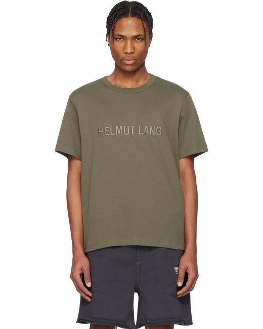 メンズ Helmut Lang カーキ ロゴ Tシャツ Multicolor