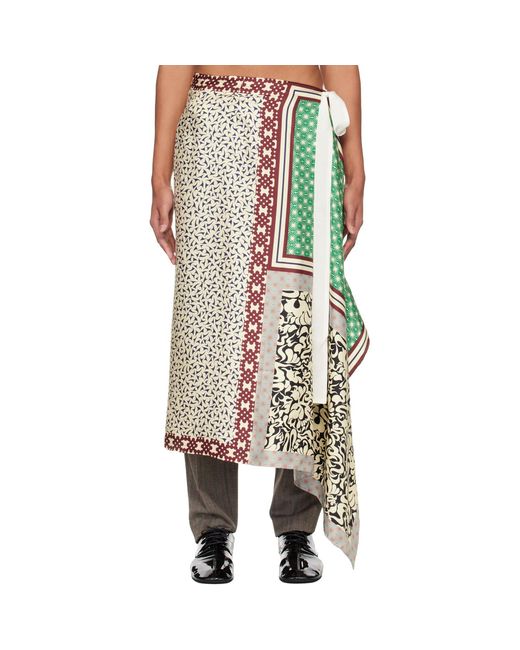 Dries Van Noten Multicolor Off- & Long Wrap Scarf Skirt for men