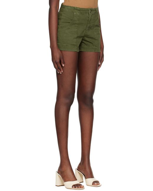 FRAME Green Khaki Clean Utility Shorts