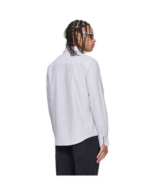 AMI Black Cotton Ami De Coeur Oxford Shirt for men