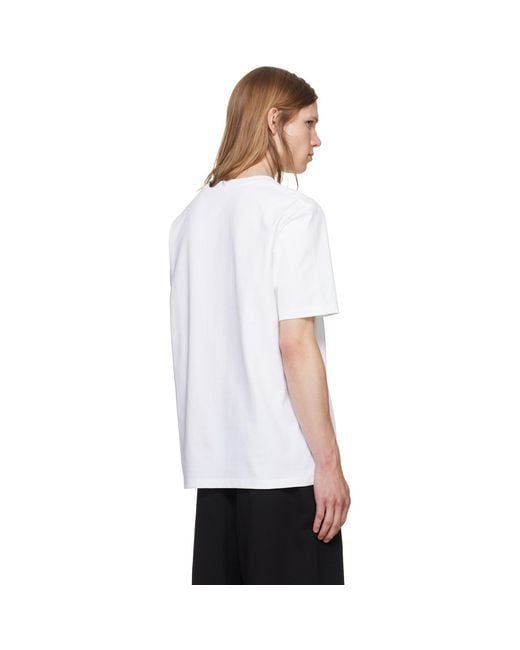 Balmain White Quilted Flock T-Shirt for men
