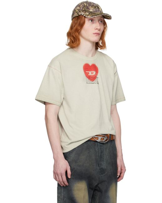 DIESEL Black Brown T-buxt-n4 T-shirt for men