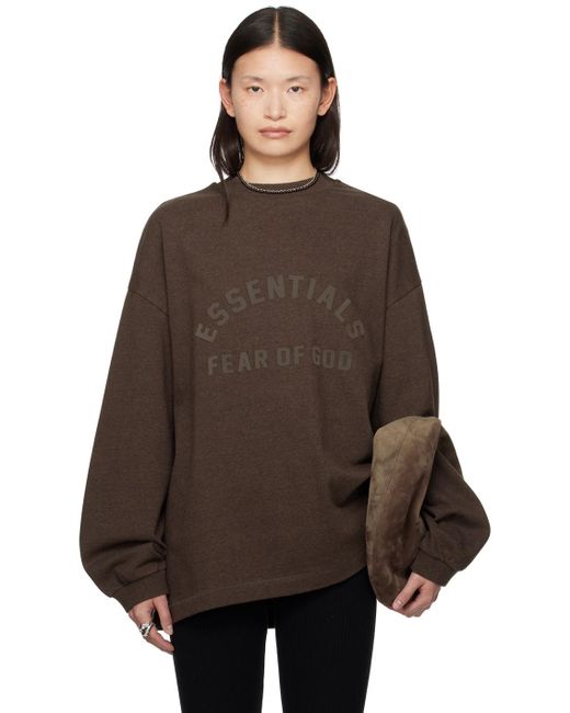 Fear Of God Brown Crewneck Long Sleeve T-Shirt