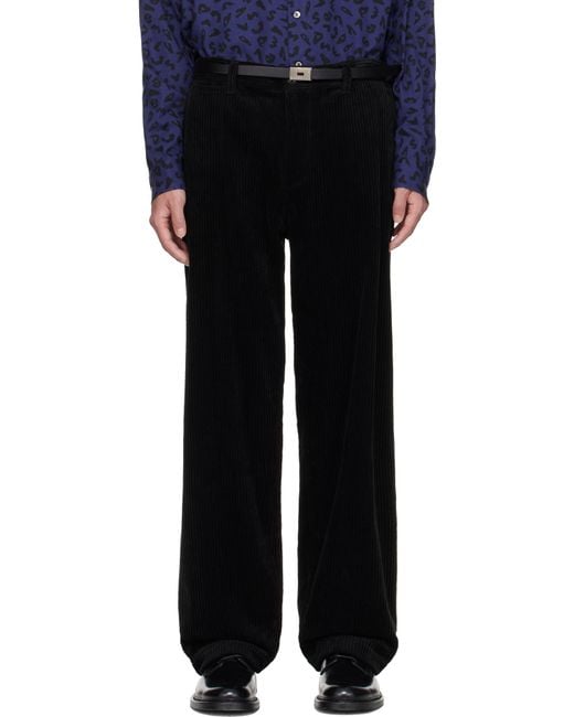 vowels Black baggy Fit Work Trousers for men