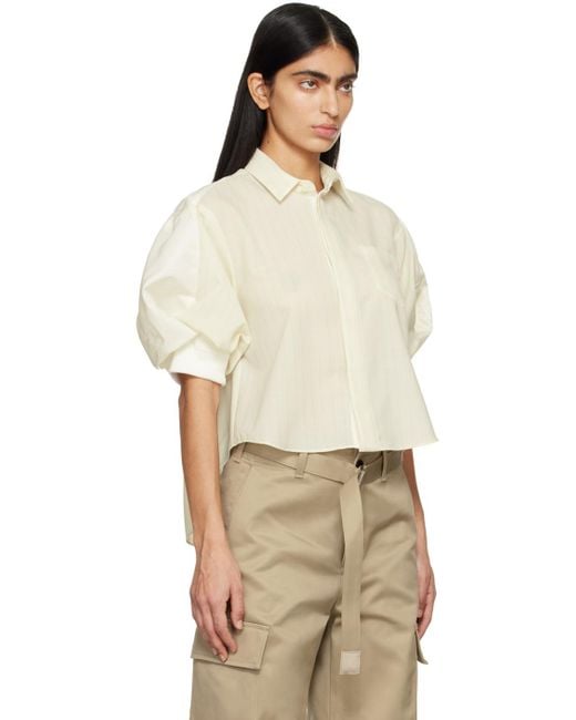 Sacai Natural Off-white Stripe Shirt