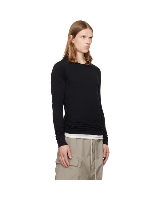 Rick Owens Black Tower Double Ls T-Shirt for men